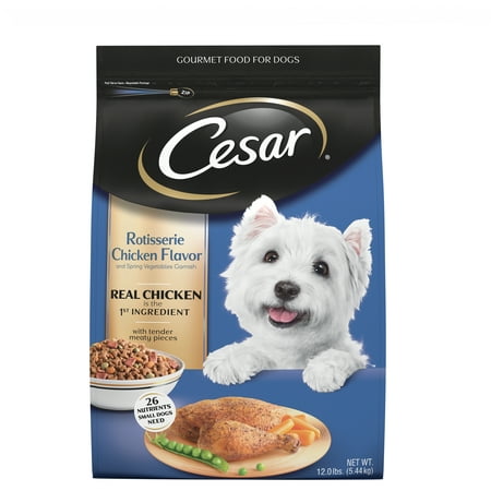 Cesar Small Breed Dry Dog Food Rotisserie Chicken Flavor with Spring Vegetables Garnish, 12 lb. (Best Service Dog Breeds For Diabetics)