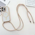 thumbnail image 2 of ZHaobin Crossboby Lanyard Plating Clear Phone Case for iPhone 16 15 14 13 12 11 Pro Max  for Magsafe Magnetic Necklace Cord Strap Cover (iPhone 15 Pro Max,Gold), 2 of 7