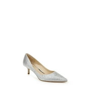 Jewel Badgley Mischka Women's Frenchie Kitten Heel Evening Pumps - Silver-Tone