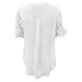 thumbnail image 5 of Clothes under $5 asdoklhq Womens Plus Size Tops Clearance,Women Solid V-Neck Lace Crochet Eyelet Short Sleeve Casual Shirts Blouses Tops, 5 of 7