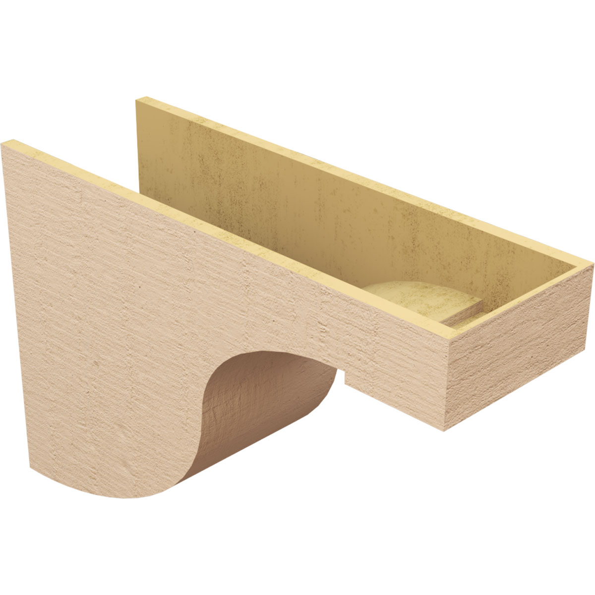 12"W x 36"D x 24"H Classic Del Monte Rough Cedar Woodgrain TimberThane Corbel, Primed Tan