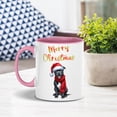 thumbnail image 3 of Merry Christmas Pitbull Enjoys Woofmas Winter Xmas Holiday 11oz Accent Two-tone Mug Terrier Dog Lover Coffee Tea Cup - 02022, 3 of 5
