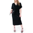 thumbnail image 2 of Nine.Eight Women’s and Women's Plus Faux Wrap Plisse Midi Dress, Sizes XS-4X, 2 of 2