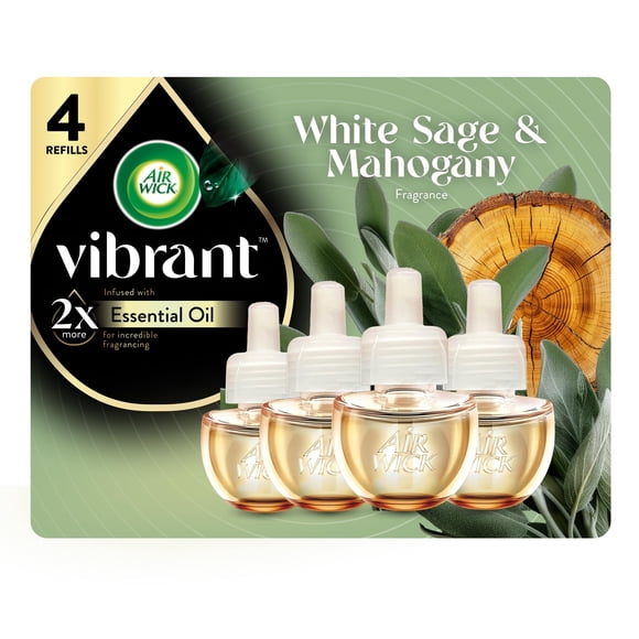 Air Wick Vibrant Repuesto de aceite para enchufe White Sage & Mahogany 4 unidades