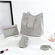 thumbnail image 5 of Jumpingount Conjunto de bolso de mano, Kit de tarjetero, monedero de tamaño compacto, cuero PU, diseño de moda, mango, superficie lisa, sin Carteras Negro, 5 of 6