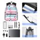 thumbnail image 4 of Easygdp Pink Striped Flamingo Mochila Casual para Portátil, Mochila para Escuela, Viajes, Negocios, 4 of 6