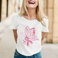 thumbnail image 2 of TSADFHJI Chemises pour Femmes Manches Longues T-Shirt Imprimé Manches Courtes Col Rond Blouse L Blanc, 2 of 5