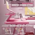 thumbnail image 4 of Homall L-Shaped Gaming Desk 51.2 Inches Corner Office Gaming Desk with Removable Monitor Riser, Pink, 4 of 9