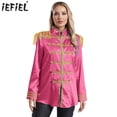 thumbnail image 2 of Ropa de abrigo larga Medieval Hippy para mujer, disfraces de Halloween, tablas de hombro con borlas, adornos dorados, chaquetas de satén con cremallera frontal, 2 of 5