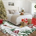 thumbnail image 4 of Christmas Area Rug, Red Green Snowflake Tree Rugs Washable Throw Runner Rugs Carpet for for Living Room Kitchen Dining Room Nursery Kids Room Office, 4 of 13