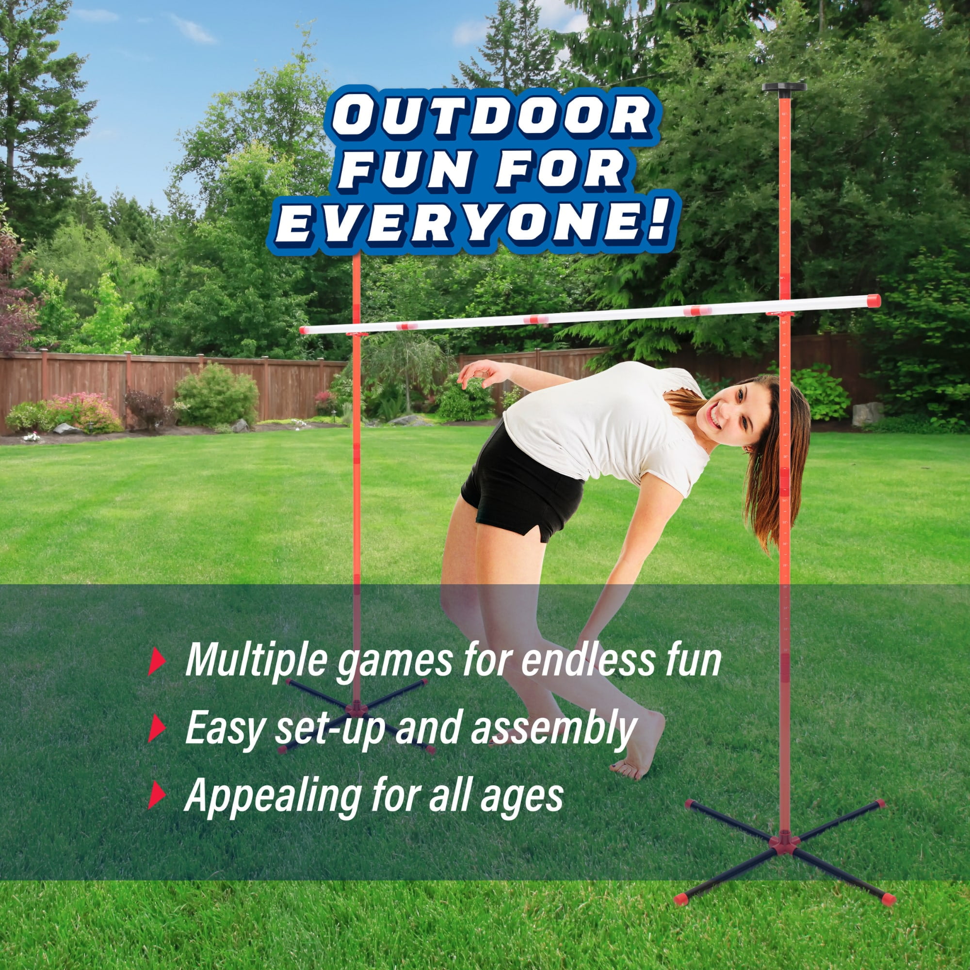 3-In-1 Outdoor Yard Games, Multigame Set for All Ages, 70-Inch Height, by MinnARK Sports