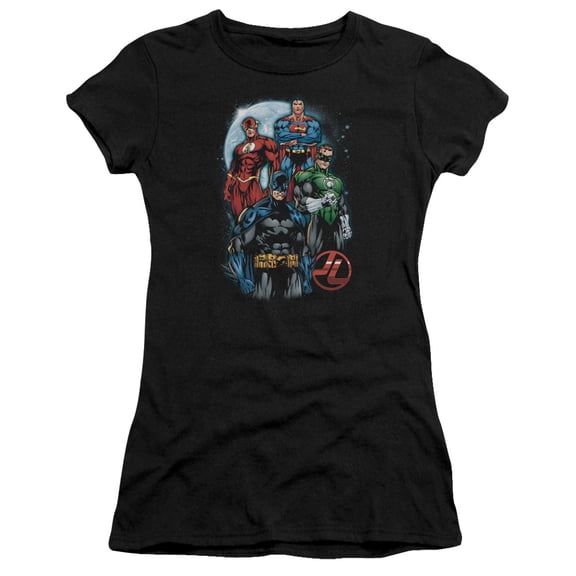 JLA Justice League The Four S/S Junior Women's T-Shirt Sheer Black