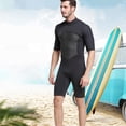 thumbnail image 1 of Traje de neopreno corto para hombre Cola traje de buceo cremallera trasera Negro L, 1 of 7