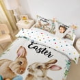 thumbnail image 2 of Erosebridal Cute Rabbits Colorful Eggs Queen Duvet Cover Set For Boys Girls,Kids Happy Easter Bedding,3 Pieces,No Comforter,Luxury Bedroom Decor, 2 of 6