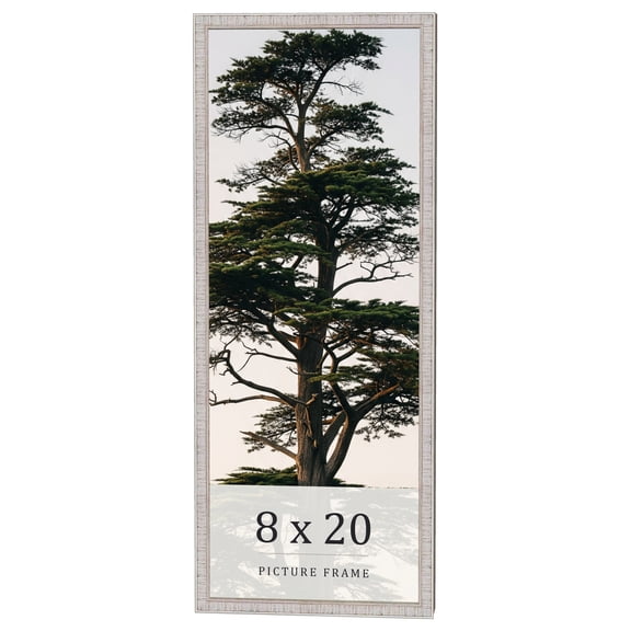 8x20 Frame White Real Wood Picture Frame Width 0.75 inches | Interior Frame Depth 0.5 inches |
