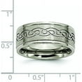 thumbnail image 6 of Chisel Titanium Brushed Center 9.2mm Scroll Design Band - Ring Size 10.0, 6 of 8