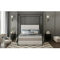 thumbnail image 3 of Metal Canopy Bed Offering Long-Term Durability & Velvet Headboard|Twin XL, 3 of 10