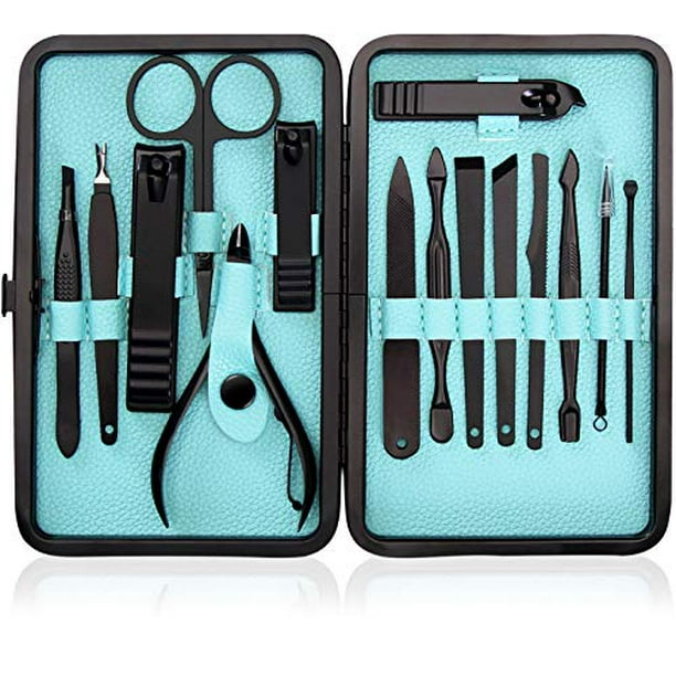 15-Piece Manicure Set for Women Men Nail Clippers Stainless Steel Manicure Kit - Portable Travel Grooming Kit - Facial, Cuticle and Nail Care - 15-Piece Manicure Set for Women Men Nail Clippers Stainless Steel Manicure Kit - Portable Travel Grooming Kit - Facial, Cuticle and Nail Care -