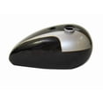 thumbnail image 1 of Fits Triumph T140 Silver and Black Painted Oil in Frame Aluminum Fuel Tank, 1 of 3