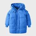 thumbnail image 2 of yocbz Girls Fleece Jacket Hooded Puffer Jacket for Girls Packable Alternative Warm Coat Outerwear for Kids Winter Blue,Size for 9-10 Years, 2 of 3