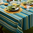 thumbnail image 3 of Indoor/Outdoor Tabletop Collection Multi-use, Machine Washable, Striped, Tablecloth, 60" Round w/Zipper, Beachy Print, 3 of 6