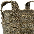 thumbnail image 5 of Northlight Set of 3 Dark Brown Round Seagrass Storage Baskets with Braided Handles 13.5", 5 of 6