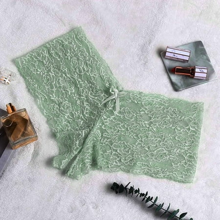 

Women Sexy Lace Crotchless Flexible Knickers Briefs Open Butt Panties Underwear Green M