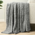 thumbnail image 5 of PAVILIA Sherpa Throw Blanket For Couch Sofa, Heather Grey Fluffy Warm Plush Blanket for Bed, Cozy Super Soft Lightweight Throw, Fuzzy Decorative Blanket, All Season Home, 50x60, 5 of 9