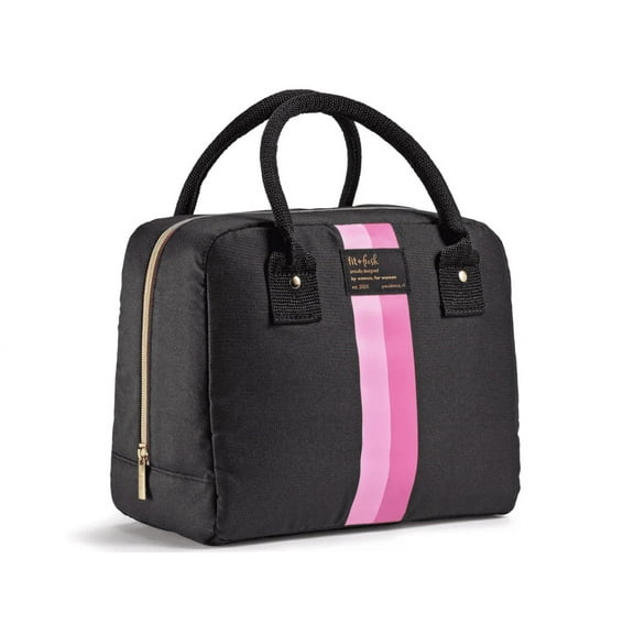 Fit & Fresh Bloomington Lunch Kit - Black with Pink Stripes