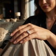 thumbnail image 2 of Pompeii 1ct Three Stone Princess Cut Diamond Engagement Ring 14K White Gold (H/I,I1), 2 of 6
