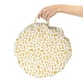 thumbnail image 2 of Kitchen Round Floor Cushion with Handle, Different Type of Pasta Shapes Italian Macaroni Penne Spaghetti Cuisine Theme, Pillow for Living Room & Dorms, 18" Round, Mustard White, by Ambesonne, 2 of 4
