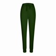 thumbnail image 4 of Women Men Fashion Solid Color Elastic Waist Sweatpants Sport Pants Drawstring High Waist Comfy Fall Winter Joggers Pants with Pockets, 4 of 5