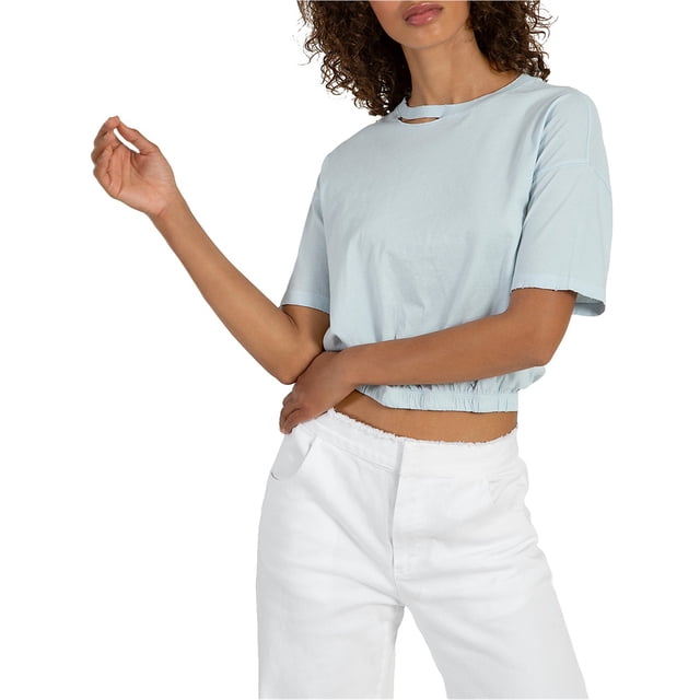 n:philanthropy Womens Palma Crop Basic T-Shirt, qtgy, S