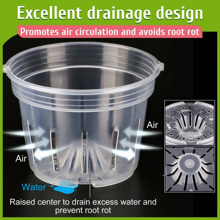 Fabulas 9-Pack Clear Orchid Pots with Drainage Holes photo 3