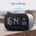 thumbnail image 4 of Réveil Sans Fil Bluetooth LED - Double Haut-Parleur avec Surface Miroir - Rappel de Temps - Décoration de Chambre, Or, 4 of 5