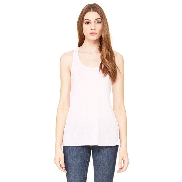 The Bella + Canvas Ladies Flowy Racerback Tank Top - SOFT PINK - 2XL
