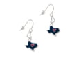 thumbnail image 2 of Silvertone Blue Texas with Red Heart Heart French Earrings, 2 of 4
