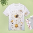 thumbnail image 5 of Bee And Flowers T Shirts Basic T-Shirt Short Sleeve Ladies Tee Shirt Summer Graphic Clothing, 5 of 5
