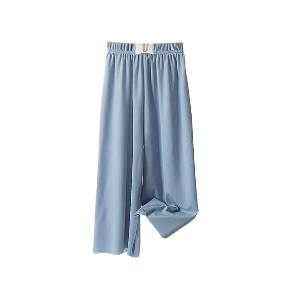 FhsagQ Boots Kids Hiking Boots Girls Wide Leg Pants Elastic High Waisted Casual Trousers for Kids Summer Flowy Loung𝐞 Stretchy Palazzo Pants Kids Hiking Boots Girls Light Blue 140