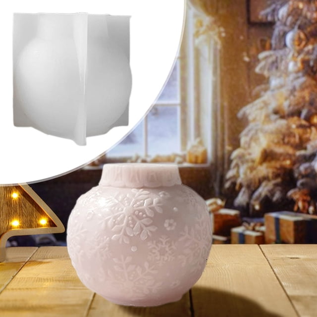 Fiudx Moldes para Velas de Farolillos Navideños, Diseño Floral En Relieve, Diseño Flexible de Silicona, Fácil Extracción de Velas, Decoración Navideña, Idea de Regalo, Crea Impresionantes Velas de Fa