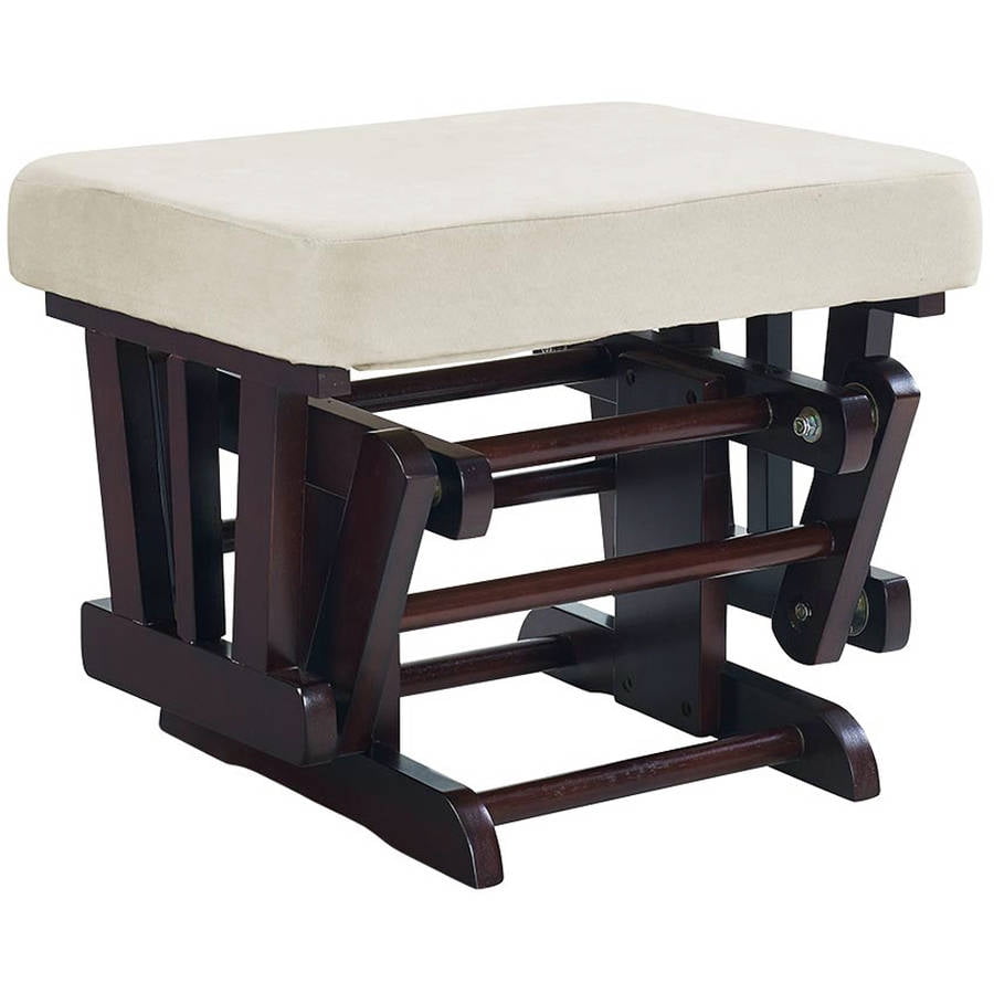 Angel Line Sleigh Gliding Ottoman, Espresso with Beige Cushion