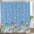 thumbnail image 3 of Christmas Shower Curtain Snowman Cartoon Winter Season Elements Trees Snowflakes Cloth Fabric Bathroom Decor 72x72in, 3 of 7