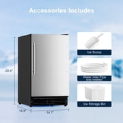 OUTBID Under Counter Ice Maker Machine, 22 LBS/24H Drainless Ice Maker Crescent for Residential or Commercial, Freestanding Cabinets Ice Makers Perfect for Home, Office & RV, ETL Approved