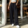 thumbnail image 6 of LIaqionyy Women's Straight Leg Pants Elastic Waist Drawstring Flowy Loose Lounge Lightweight Trousers with Pockets, 6 of 7