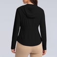 thumbnail image 5 of Hfnxid Sun Shirts for Women Lightweight UPF 50+ Long Sleeve Hoodies Quick Dry Full Zipper Blouses Outdoor Athletic Top Black XL, 5 of 8