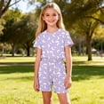 thumbnail image 6 of Auroural Big Girls Clothes 2 Piece Sets for Girls Kids Girls Fashion Cute Print Loose Short Sleeve Top Shorts Set Homewear Set, 6 of 8