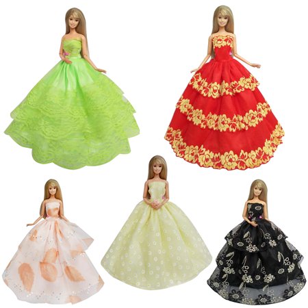 Jenny Fashion Doll - 5pcs Fashion Handmade Lace Party Dress Set for Doll/Jenny Doll Girls Gift