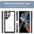 thumbnail image 6 of Case for Samsung Galaxy S23 Ultra Phone Case Slim Dropproof [Defend from Drop/Scratch/Slip/Fingerprint] Clear Acrylic Hard Back Soft TPU Bumper Hybrid Phone Cover for Samsung Galaxy S23 Ultra-Black, 6 of 8