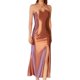 thumbnail image 1 of Vestido A Media Pierna Sexy Vestido ajustado para mujer Sin mangas Abertura lateral Ropa de fiesta de cóctel (Rosa M) Cgtredaw Para estrenar, 1 of 1