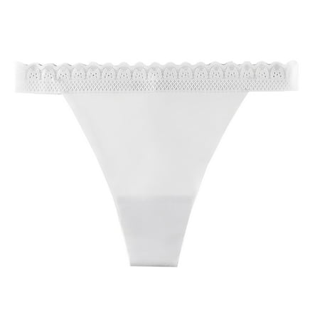 Chuancc Womens Underwear Multi Size Ladies Thong Waist Sexy Lace Ice Silk Ladies T Pants Sexy Underwear for Women Lace Underwear for Women Clearance White 2Xl